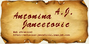 Antonina Jančetović vizit kartica